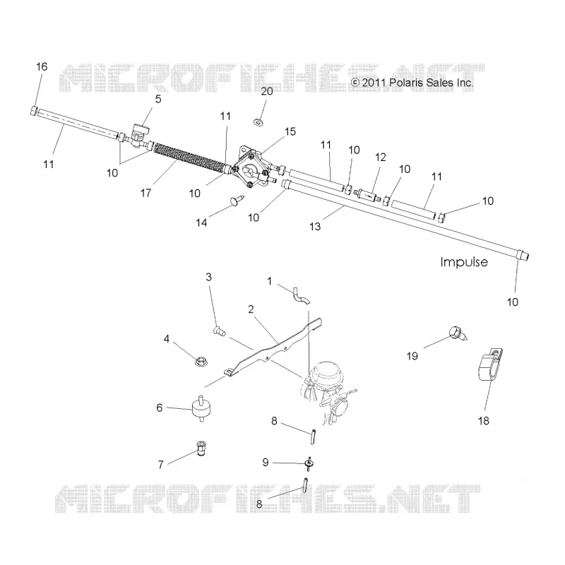 MOTEUR, CARBURATEUR MOUNTING AND CARBURANT LINES