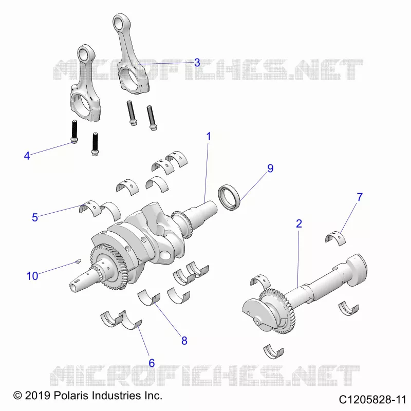 ENGINE, VILEBREQUIN AND BEARINGS
