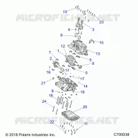 ENGINE, CRANKCASE AND VILEBREQUIN