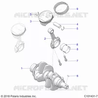 ENGINE, VILEBREQUIN AND PISTON