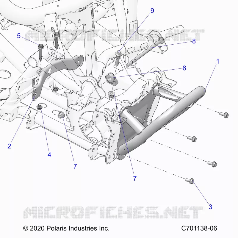 CHASSIS, FRONT GEARCASE AND SUPPORT PARE CHOCS 