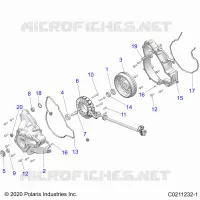 ENGINE, STATOR COVER AND FLYROUE