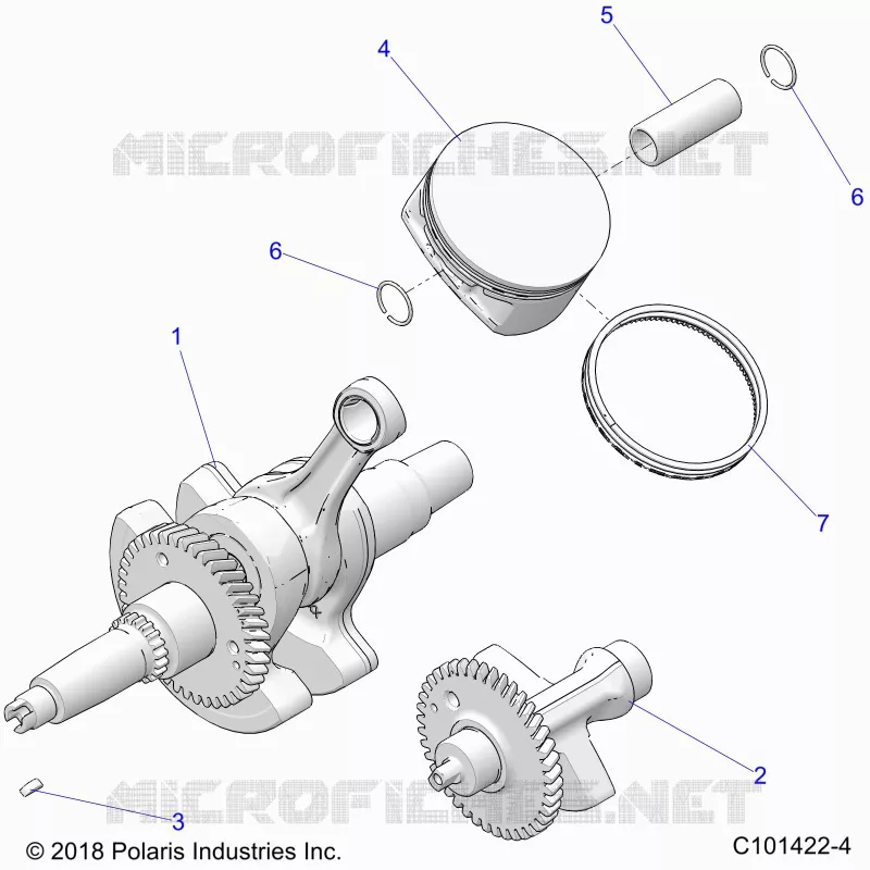 ENGINE, VILEBREQUIN, PISTON AND BALANCE SHAFT