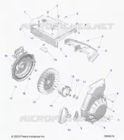 ENGINE, BLOWER HOUSING AND LANCEUR