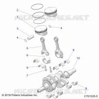 ENGINE, VILEBREQUIN AND PISTON