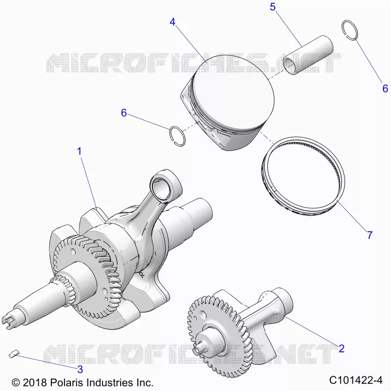 ENGINE, VILEBREQUIN, PISTON AND BALANCE SHAFT