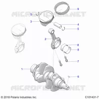 ENGINE, VILEBREQUIN AND PISTON