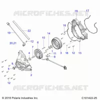 ENGINE, STATOR COVER AND VOLANT MOTEUR