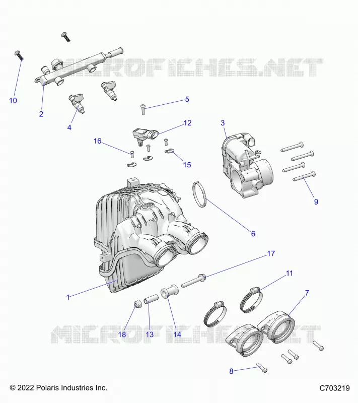 ENGINE, INTAKE AND CORPS DE PAPILON