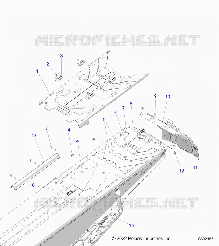 CHASSIS, REAR TUNNEL COVER, CLOSEOFF, AND SNOWFLAP