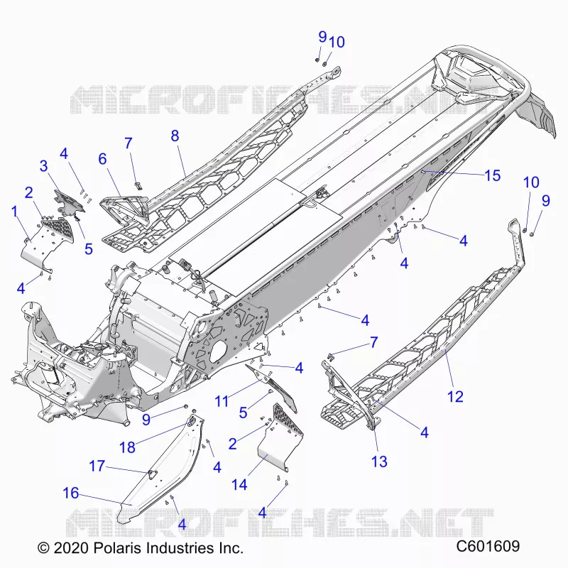 CHASSIS, PROTECTION D'EMBRAYAGE, FOOTRESTS, AND RUNNINGBOARDS