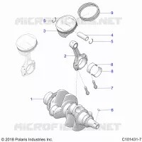 ENGINE, VILEBREQUIN AND PISTON