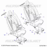SIEGE BELT MOUNTING, FRONT, 6 POINT