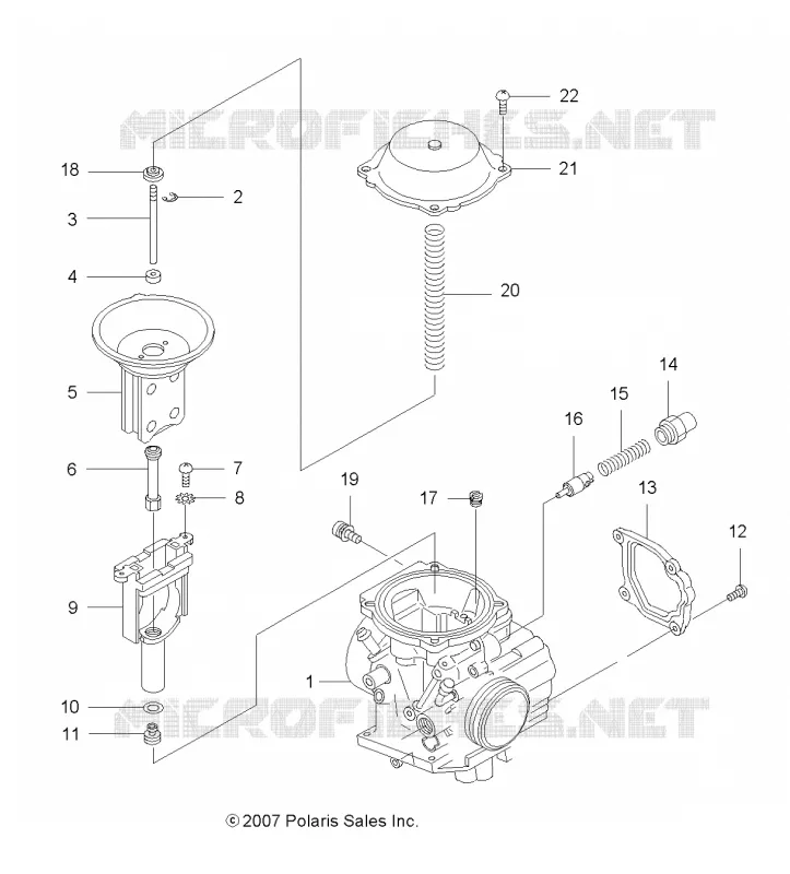 MOTEUR, CARBURATEUR, UPPER