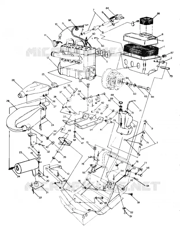 SUPPORT MOTEUR 650 Updated 2/90 (4916801680017A)
