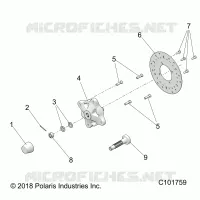 ROUES, FRONT HUB AND BRAKE DISC