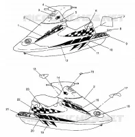EMBLEMES SLX 780 B964287 and  Intl. SLX 780 I964287 (4937443744A007)