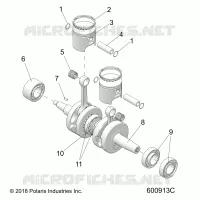 ENGINE, PISTON AND VILEBREQUIN