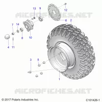 ROUES, FRONT TIRE AND BRAKE DISK