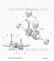 ENGINE, PISTON AND VILEBREQUIN