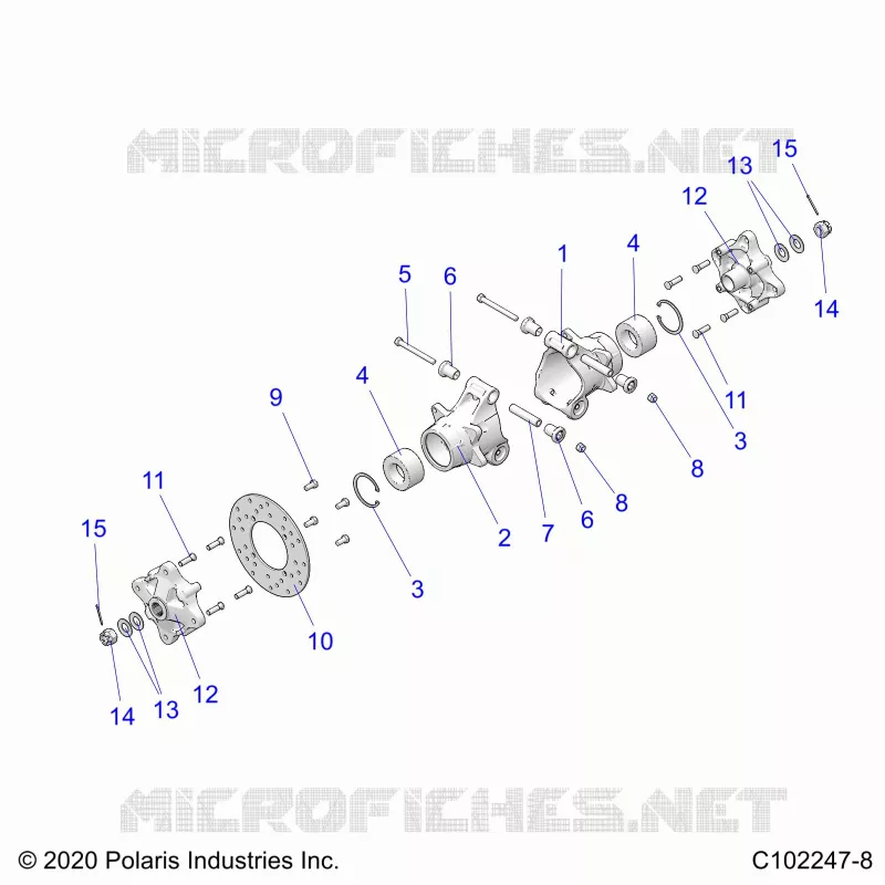 SUSPENSION ARRIERE HUBS, CARRIER AND BRAKE DISC