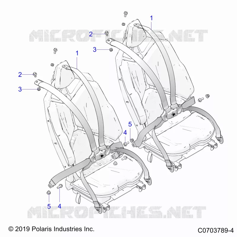 SIEGE BELT MOUNTING, REAR, 6 POINT