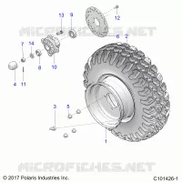 ROUES, FRONT TIRE AND BRAKE DISK
