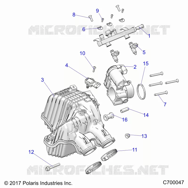 ENGINE, PRISE D'AIR MANIFOLD, THROTTLE BODY, FUEL RAIL