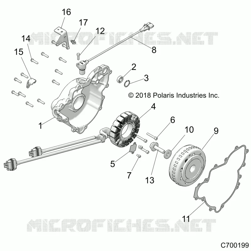 ENGINE, STATOR AND VOLANT MOTEUR