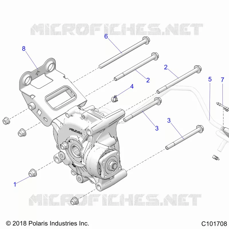 SYSTÃˆME DE TRANSMISSION, GEARCASE MOUNTING, REAR