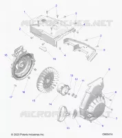 ENGINE, BLOWER HOUSING AND LANCEUR