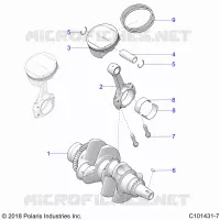 ENGINE, VILEBREQUIN AND PISTON