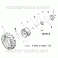 ROUES, FRONT TIRE AND BRAKE DISC