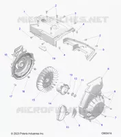 ENGINE, BLOWER HOUSING AND LANCEUR