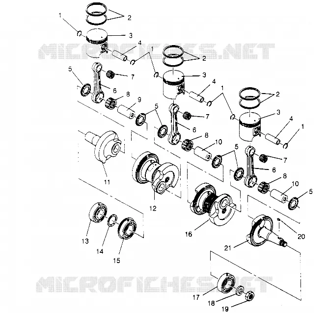 PISTON ET VILEBREQUIN XLT 0950756, XLT SKS 0950556, XLT SKS EURO E950556   (4928842884C012)