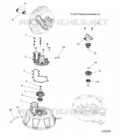 ENGINE, COOLING SYSTEM AND POMPE A EAU