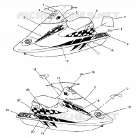 EMBLEMES SLX 780 B964287 and  Intl. SLX 780 I964287 (4937443744A007)