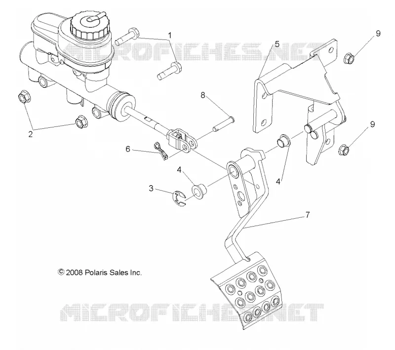 BRAKES, PEDAL AND MAITRE CYLINDRE MOUNTING