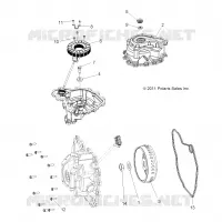 MOTEUR, STATOR COVER and VOLANT MOTEUR