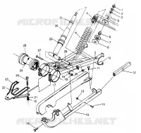 BRAS DE SUSPENSION ET AMORTISSEUR ARRIERE 6X6 400L