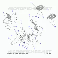 CHASSIS, PROTECTION D'EMBRAYAGE AND FOOTRESTS