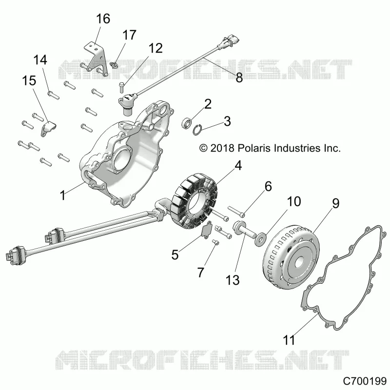 ENGINE, STATOR AND VOLANT MOTEUR
