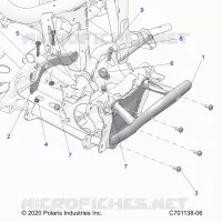 CHASSIS, MOUNTING, FRONT GEARCASE AND SUPPORT PARE CHOCS 