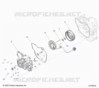 ENGINE, STATOR COVER AND FLYROUE
