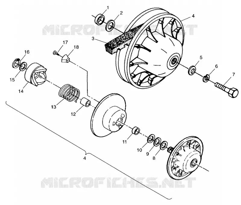 EMBRAYAGE DE TRANSMISSION XPRESS 300 W98CA28C (4945364536B014)