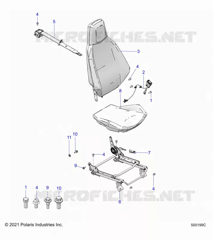 SIEGE (DRIVER) AND SEAT BELT MOUNTING -T23AALHB/GB (500199C)