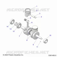 ENGINE, PISTON AND VILEBREQUIN