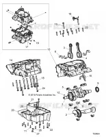 ENGINE, CRANKCASE AND VILEBREQUIN