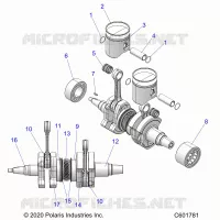 ENGINE, PISTON AND VILEBREQUIN