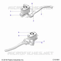 BRAKES, FRONT BRAKE LEVER AND MAITRE CYLINDRE